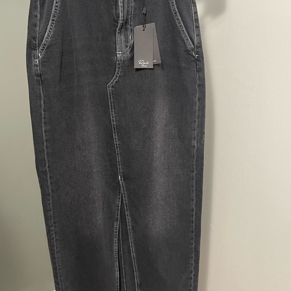 Rails Manhattan Charcoal Eclipse Denim Skirt Size 26 NWT